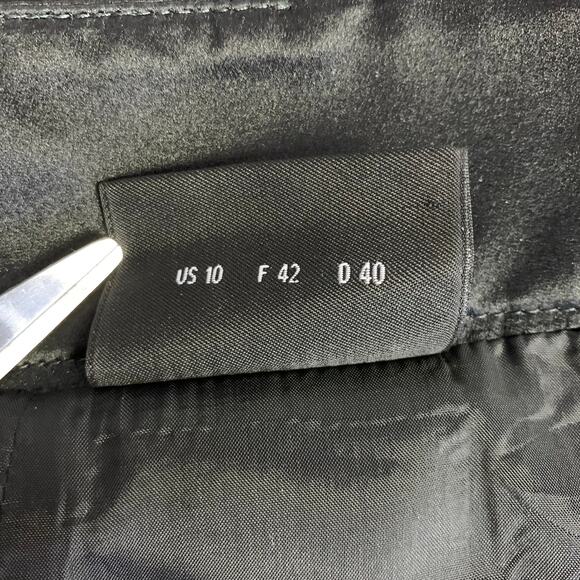 AKRIS 100% Silk Satin Box Pleated Midi A-line Full Knee Length Skirt, Black - Picture 7 of 9